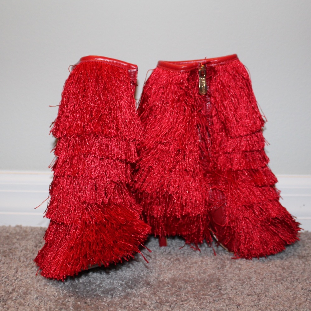 Fringe Heel Booties